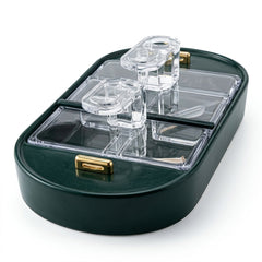 Wall-Mounted Green Spice Box Organizer with Transparent Lid – Space-Saving Kitchen Storage Container - Habitt