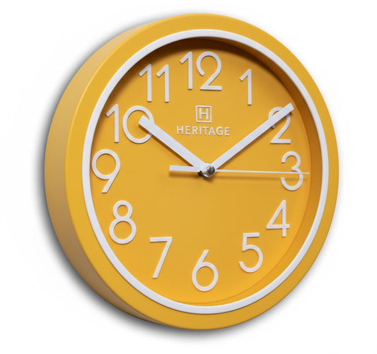 Heritage Wall Clock Fantasy – Yellow Plastic Frame Edition - Habitt