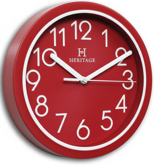 Heritage Wall Clock Fantasy – Red Plastic Frame Edition - Habitt