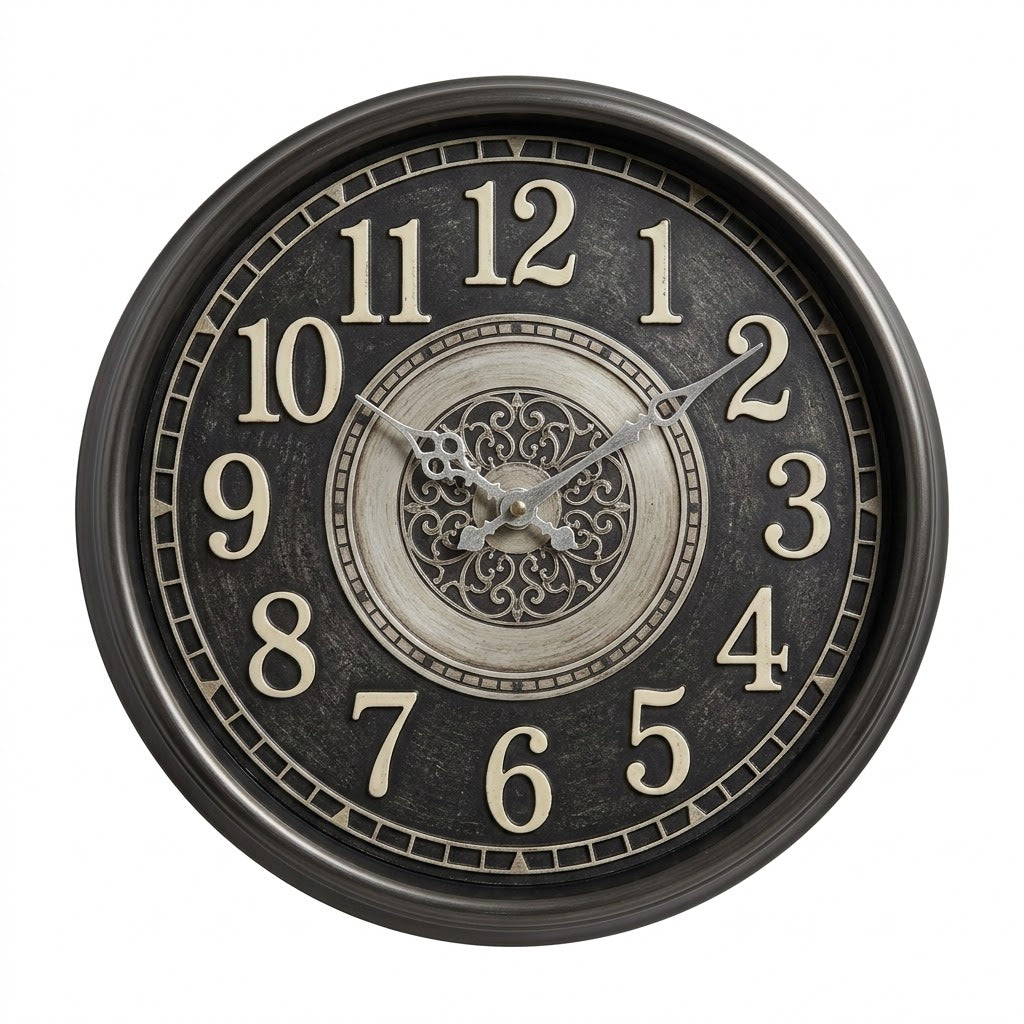 HERITAGE Wall Clock Momentum 15" – Classic Rustic Finish - Habitt