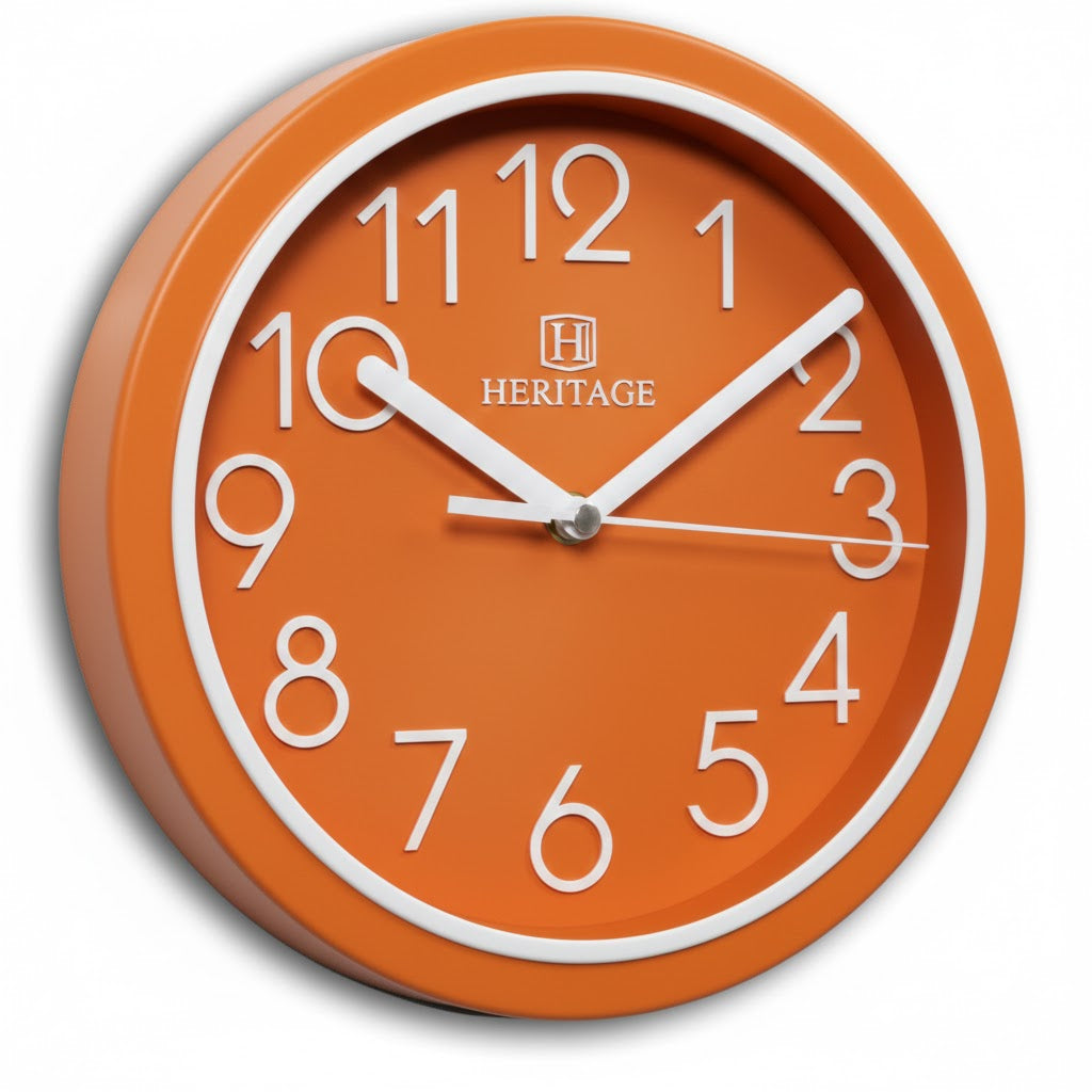 Heritage Wall Clock Fantasy – Orange Plastic Frame Edition - Habitt