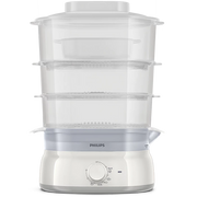 Philips Daily Collection Food Steamer 900W with 3-Tier Baskets, Egg Rack & Rice Bowl (HD9125/90) - Habitt