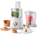 Philips Viva Collection Compact Food Processor HR7520/01 – Powerful Multi-Function Food Processor with Blender and Accessories