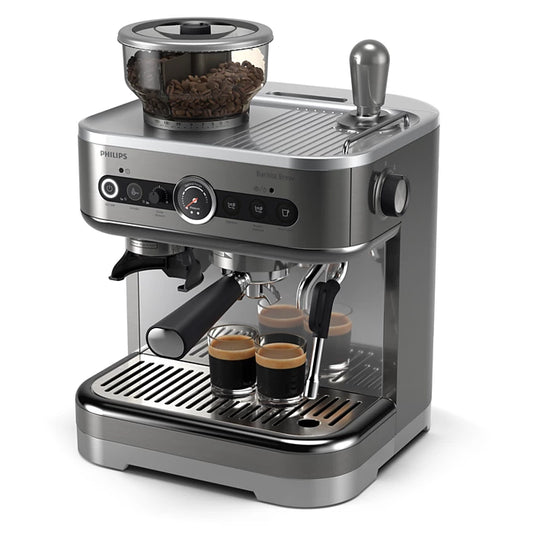 Philips Barista Brew PSA3228/01 Semi-Automatic Espresso Machine – 15-Bar Pump, Built-In Grinder, PID Control & Classic Milk Frother