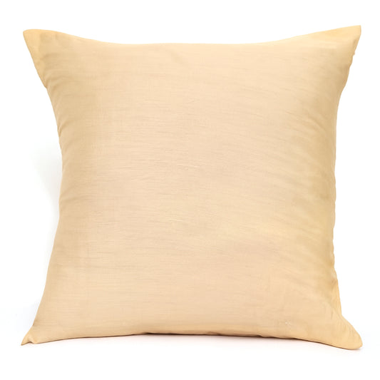 Ecru Cotton Silk Cushion Cover 18x18 – Elegant Plain Decorative Throw Pillow for Sofa, Bed & Living Room