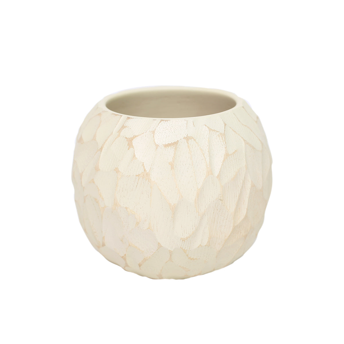 Vase Wood White Wash 16x13
