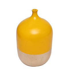 Wooden Vase Yellow.CHCK-33