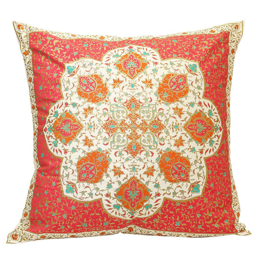 ETHNIC JAAL PINK CUSHION COVER 30X30 - Habitt