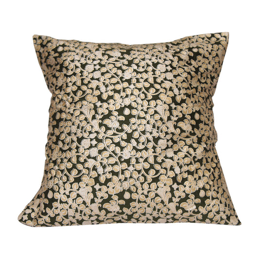 Kalamkari Jaal Green Cushion Cover 16X16 - Habitt