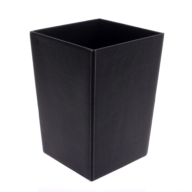 Leather dust bin (Black) - Habitt