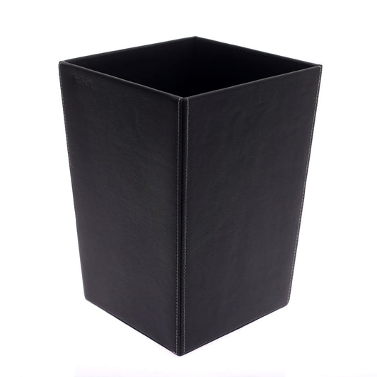 Leather dust bin (Black) - Habitt