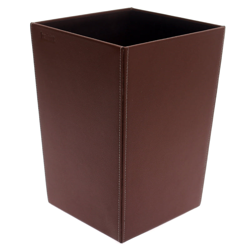 Leather dust bin (Brown) - Habitt