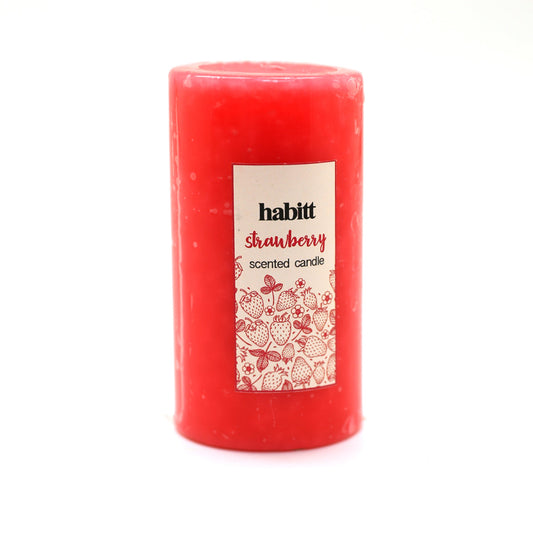 Strawberry Pillar Candle 2x4" - Habitt