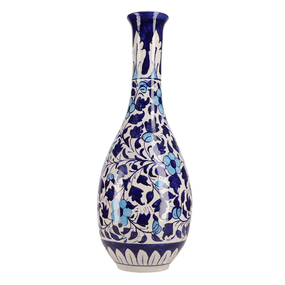 Vase Surahi No-3 Ceramic Multi Blue Pott