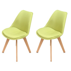 Gigma Light Green W/Fabric Chair, Set of 2