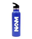 Straw Lid Bottle Royal Metal Blue 600 ML
