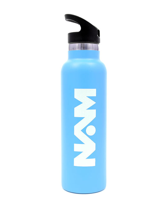 Straw Lid Bottle Metal Sky Blue 600 ML - Habitt