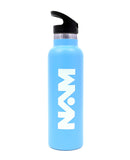 Straw Lid Bottle Metal Sky Blue 600 ML