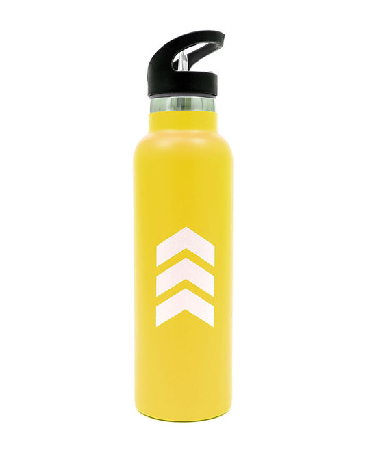 Straw Lid Bottle Metal Yellow 600 ML - Habitt