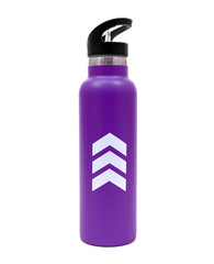 Straw Lid Bottle Metal Purple 600 ML