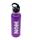 Straw Lid Bottle Metal Purple 600 ML