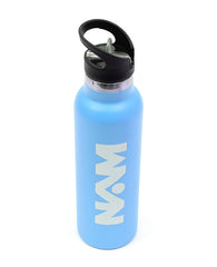 Straw Lid Bottle Metal Sky Blue 600 ML