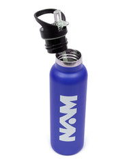 Straw Lid Bottle Royal Metal Blue 600 ML