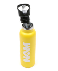 Straw Lid Bottle Metal Yellow 600 ML