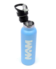 Straw Lid Bottle Metal Sky Blue 600 ML