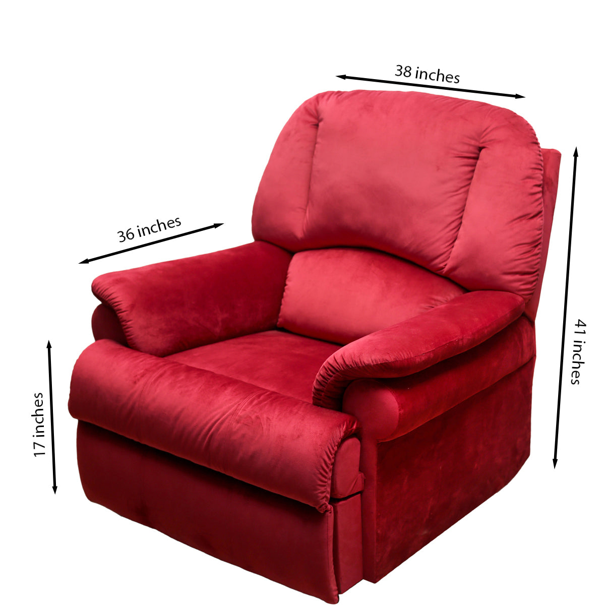 Manual Recliner Sofa - Red