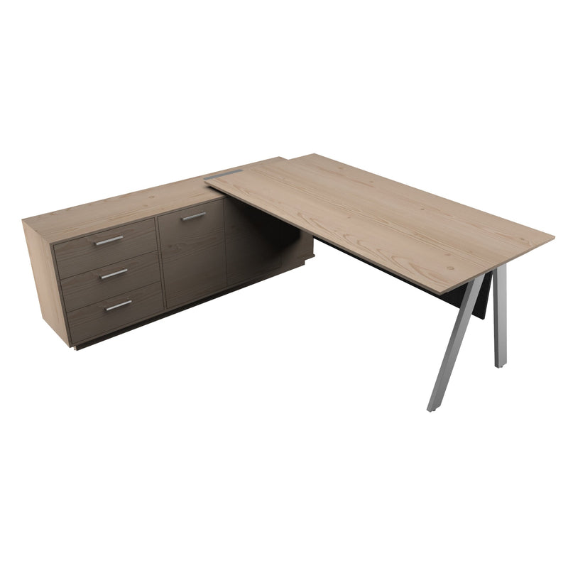 Office Furniture - Executive Table with Side Rack - DYNAMIC SERIES - Habitt