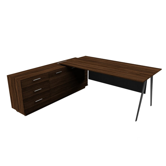 Office Furniture - Executive Table with Side Rack - FINN SERIES - Habitt