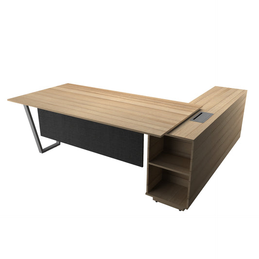 Office Furniture - Executive Table with Side Rack - LAZO SERIES - Habitt