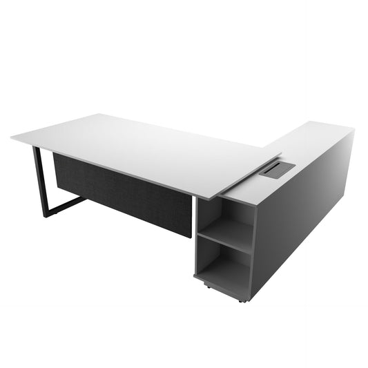 Office Furniture - Executive Table with Side Rack - PLEIN SERIES - Habitt