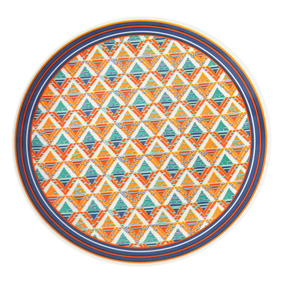 Dinner Plate.Coloured Chevron