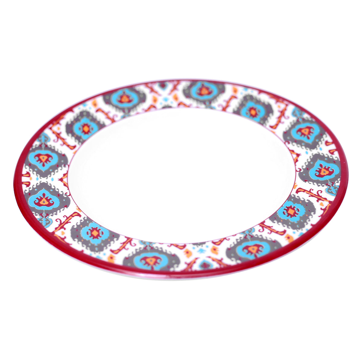 Scarlet-Ikkat Melamine Deep Plate