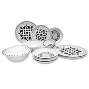 30PCS  6 Person Dinner Set Geometric Black