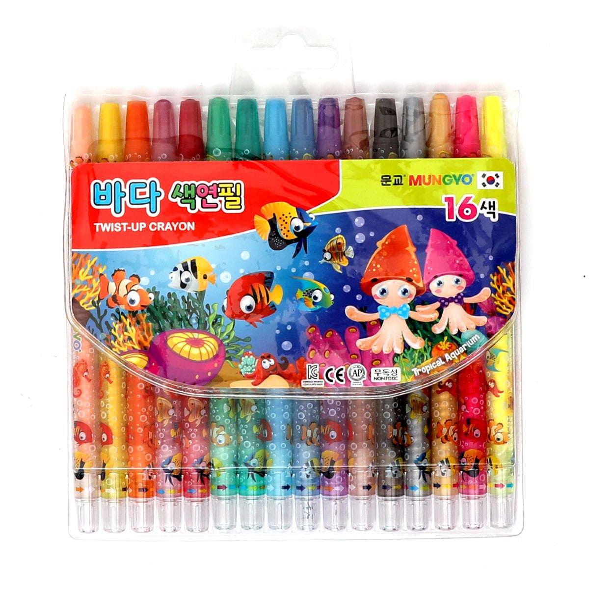MUNGYO Twist-Up Crayons 16 Colors.MTC-16