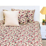 Blooming Buds Double Bed Sheet Off-White