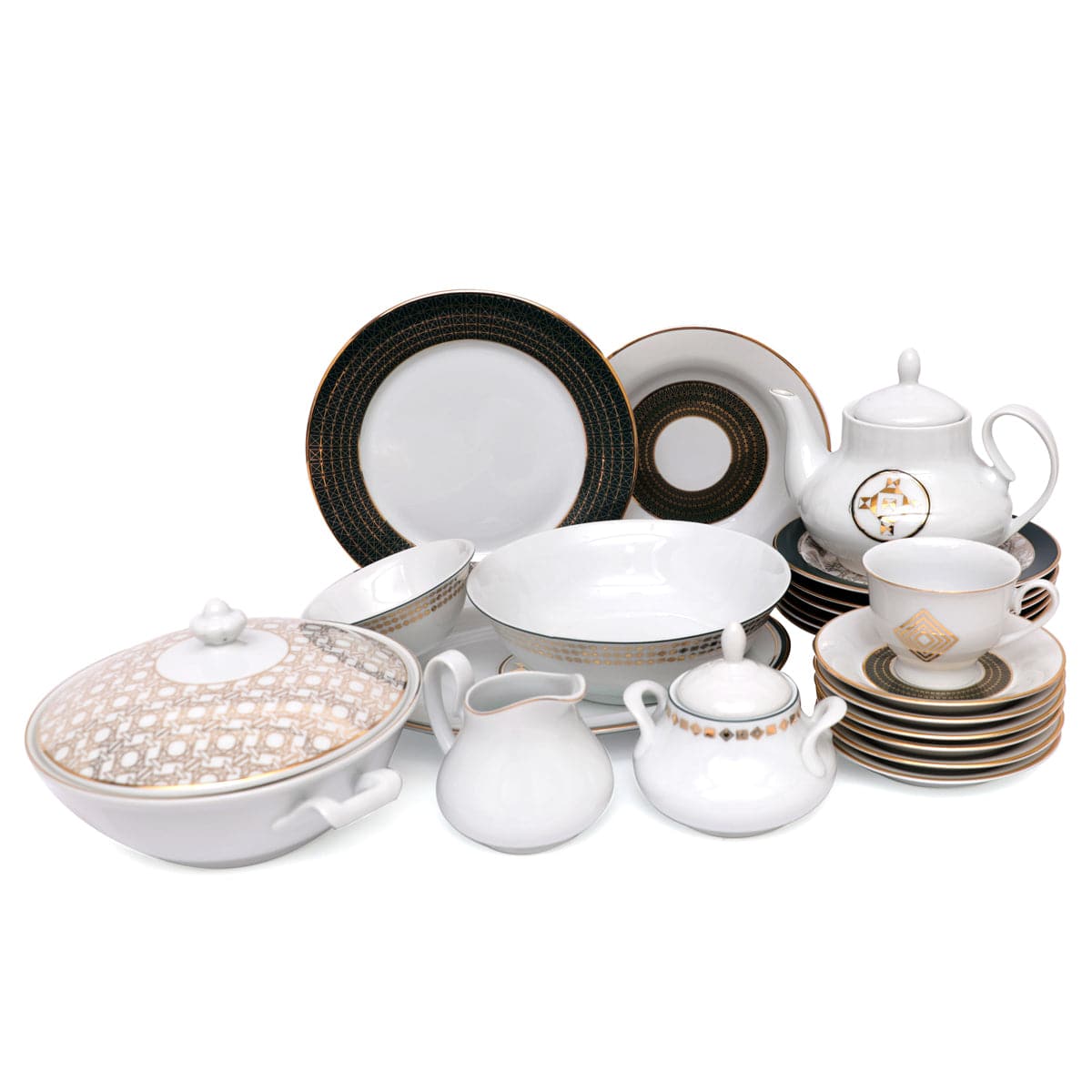 45Pcs Dinner Set (Arch Geo Dark )