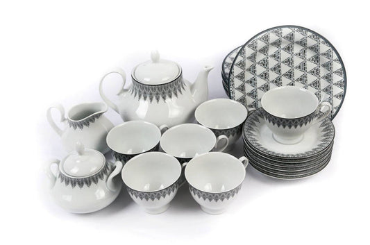 23pcs Bold zag Tea Set 