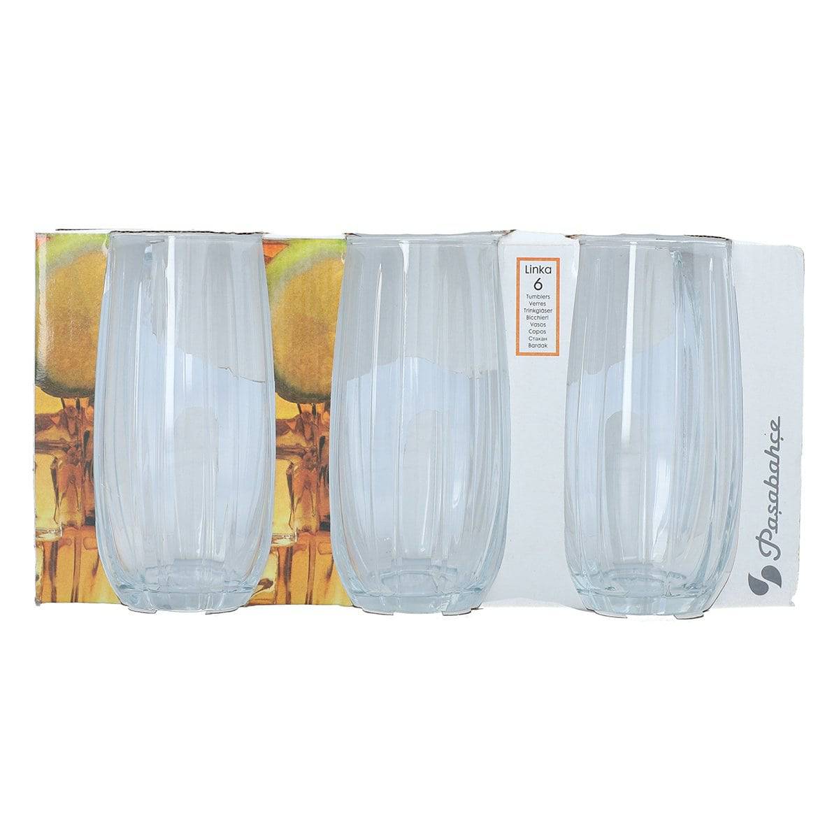 6 Pcs Glass Linka Thumbler Glass Transparent Std 420415