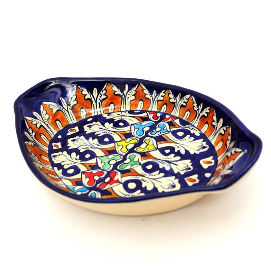 Platter Ceramic Blue White 26724 - Habitt
