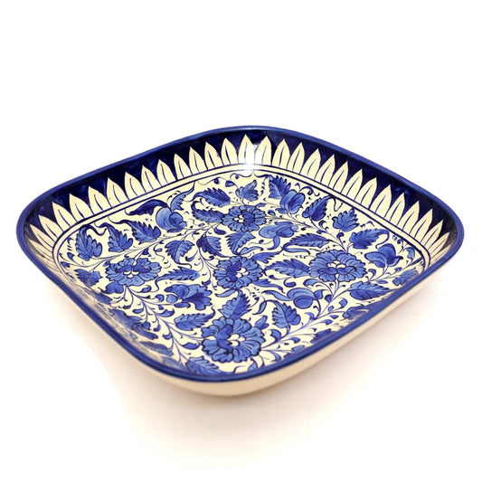 Platter Ceramic Blue White A275 - Habitt