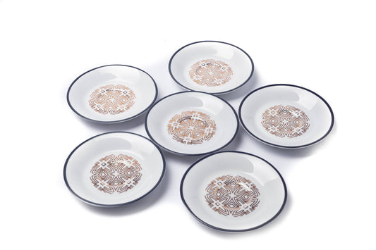 12Pcs Cup & Saucer (Gold Jaal Blue) - Habitt