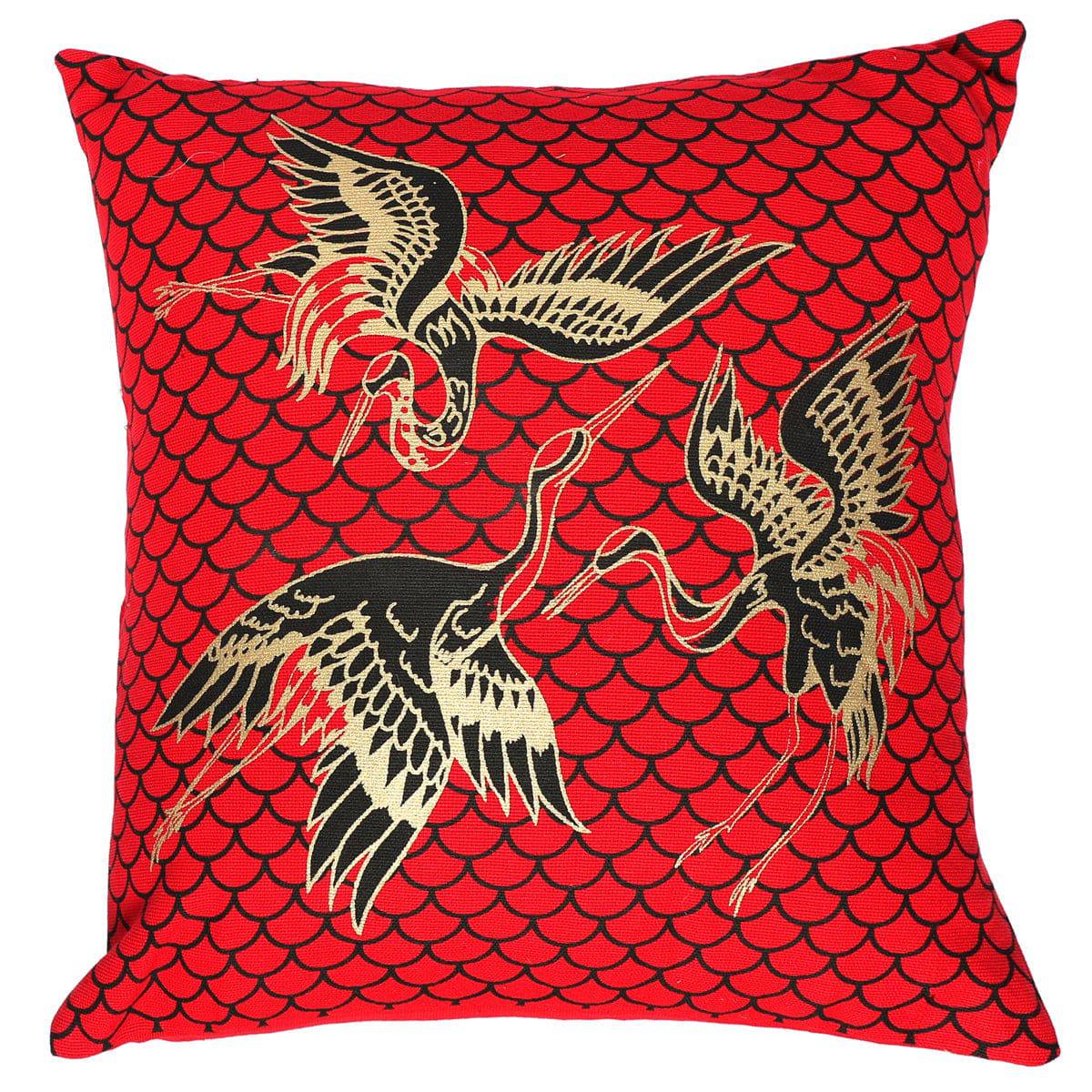 Swan Daze Cushion Cover 16x16 Red
